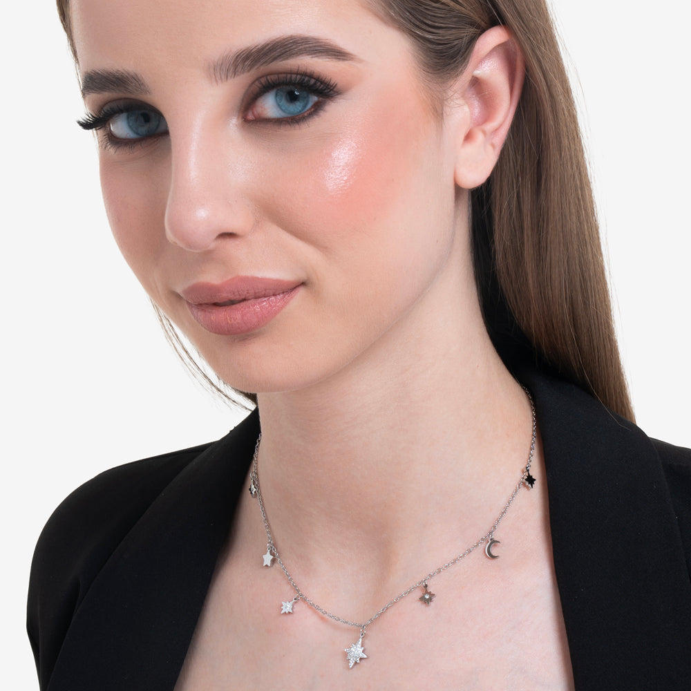 COLLIER FEMME SISSI ÉTOILE EN ACIER