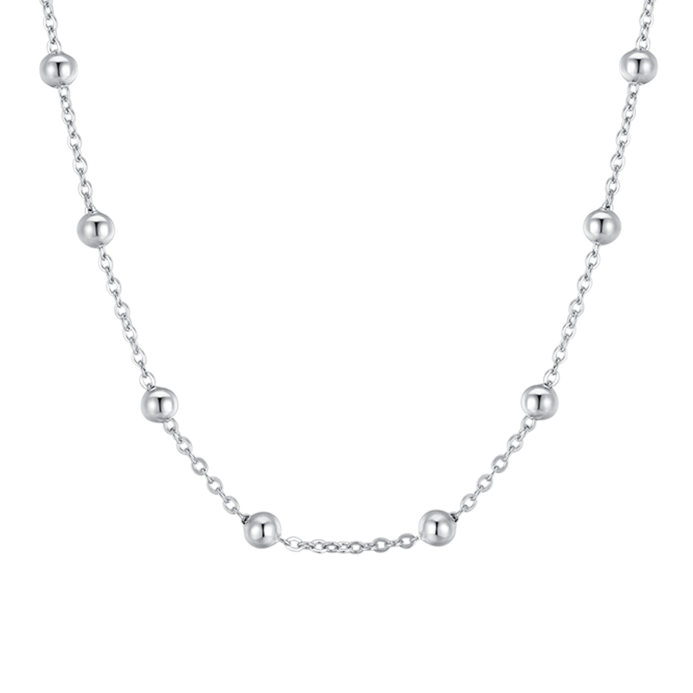 COLLANA DONNA IN ACCIAIO  CON SFERE