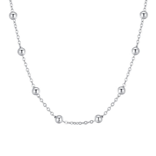 COLLANA DONNA IN ACCIAIO  CON SFERE