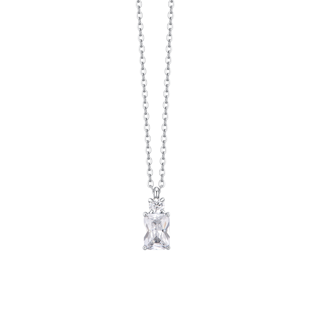 COLLANA DONNA IN ACCIAIO CON ZIRCONI BIANCHI