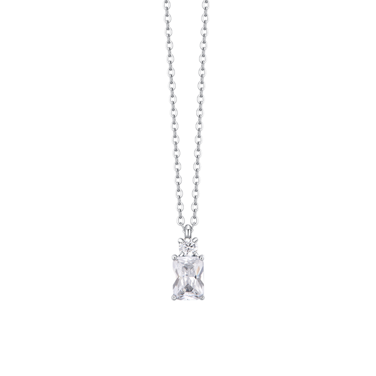 COLLANA DONNA IN ACCIAIO CON ZIRCONI BIANCHI