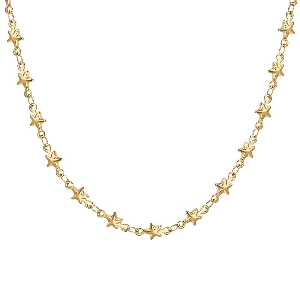 IP OR ACIER COLLIER POUR FEMME AVEC ÉTOILES
