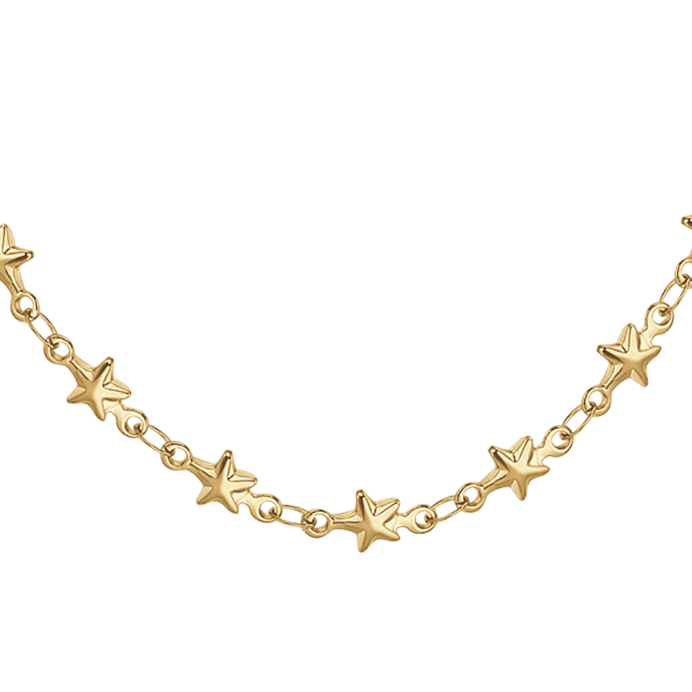 IP OR ACIER COLLIER POUR FEMME AVEC ÉTOILES
