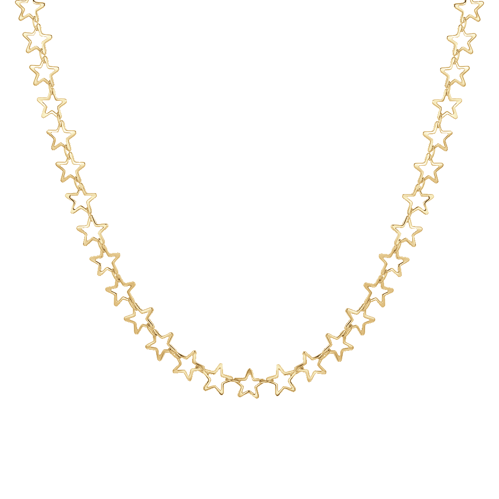IP OR ACIER COLLIER POUR FEMME AVEC ÉTOILES