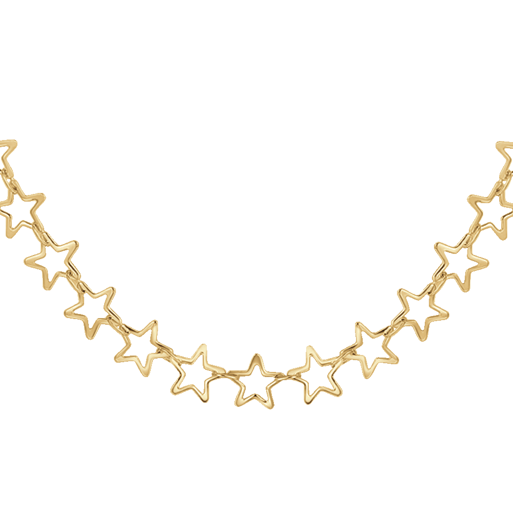 IP OR ACIER COLLIER POUR FEMME AVEC ÉTOILES
