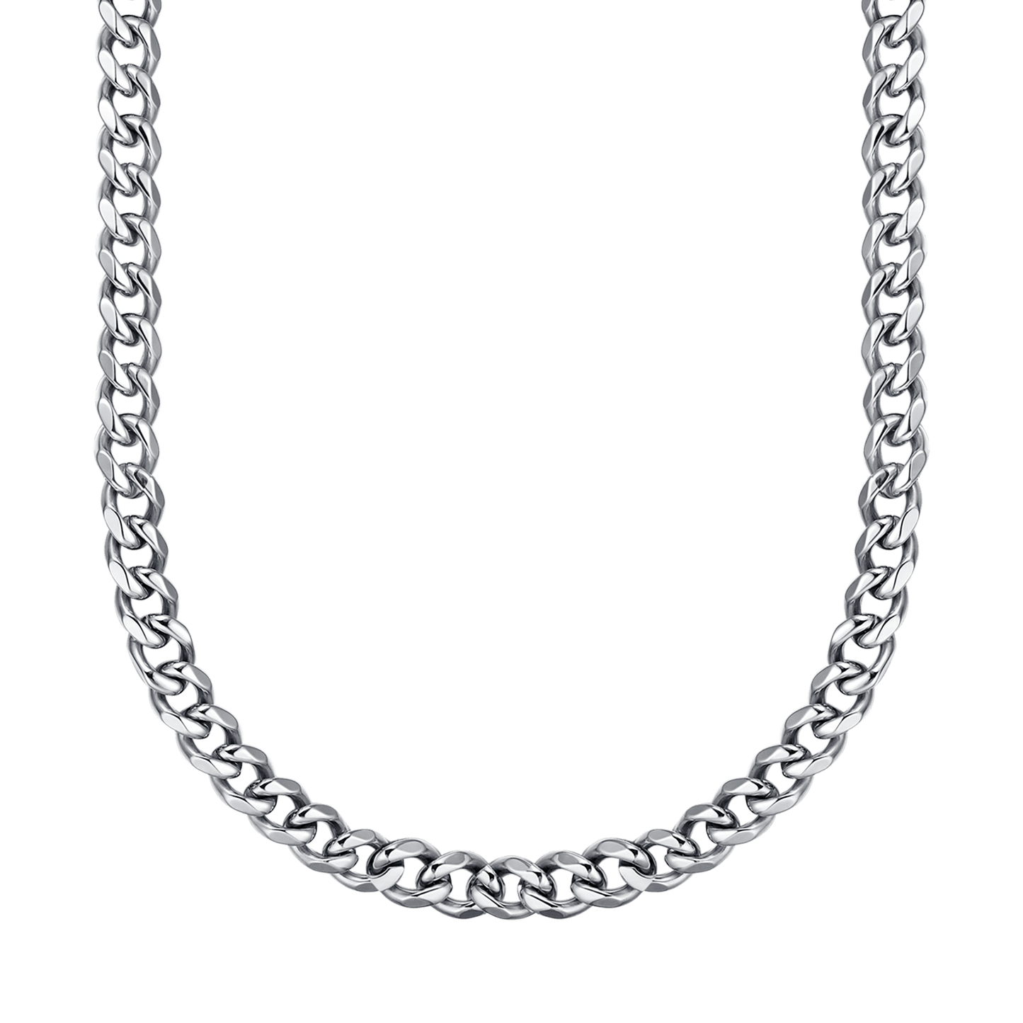 COLLIER UNISEXE EN ACIER AVEC CHAÎNE À MAILLONS DE 9 MM