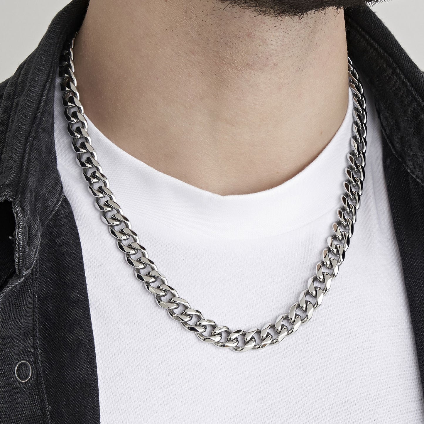 UNISEXE COLLIER EN ACIER AVEC CHAÎNE 11 MM Luca Barra