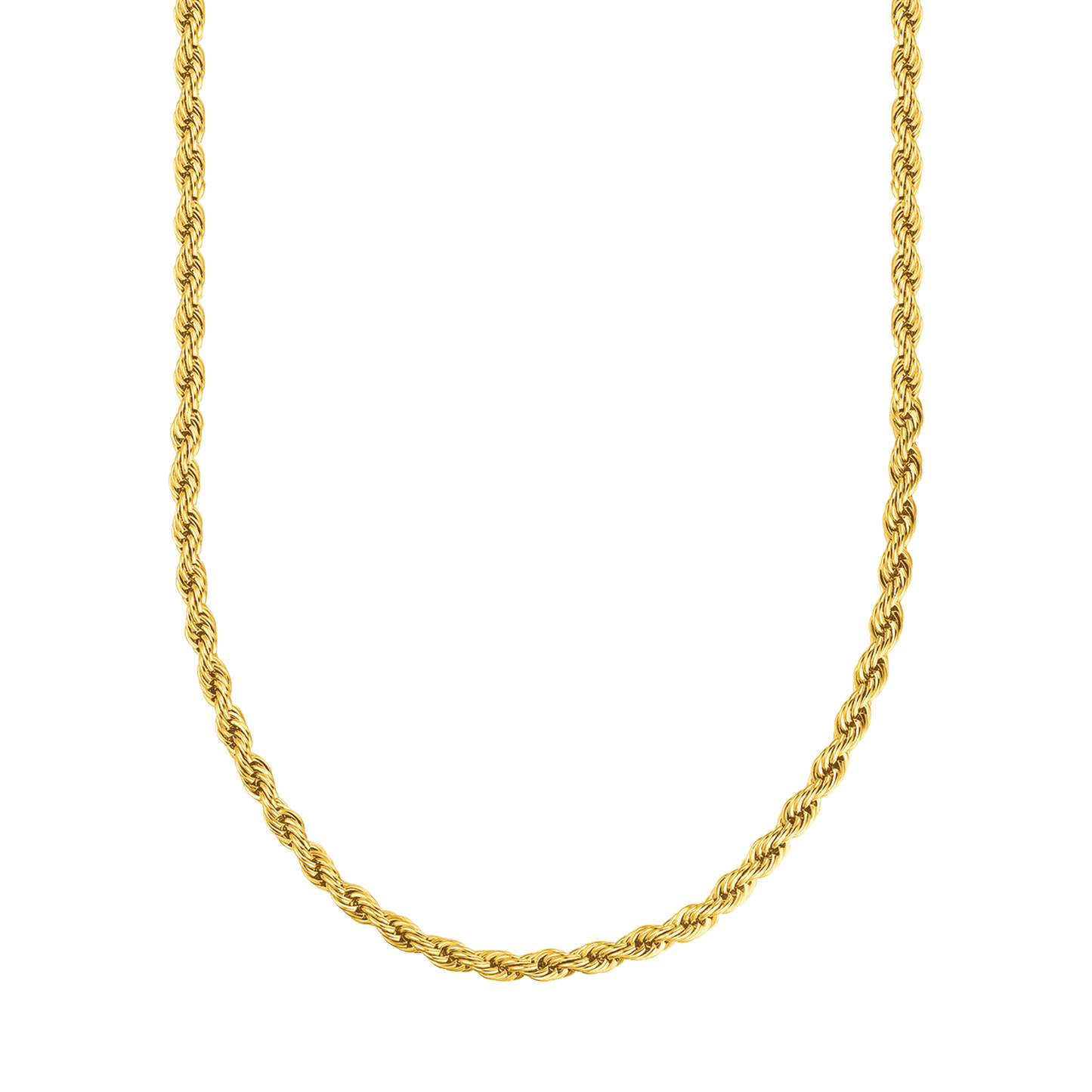 COLLIER TORCHON UNISEXE EN ACIER DORÉ IP 4MM