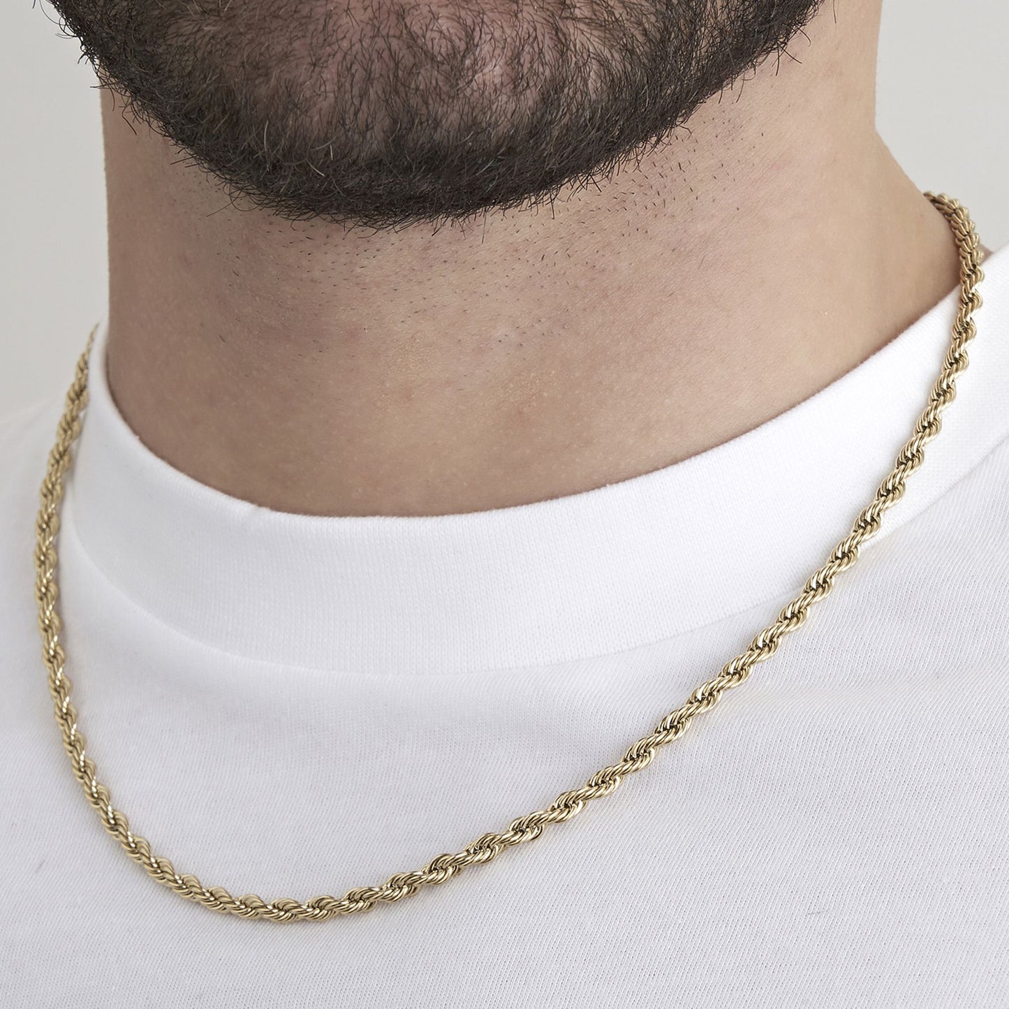 COLLIER TORCHON UNISEXE EN ACIER DORÉ IP 4MM