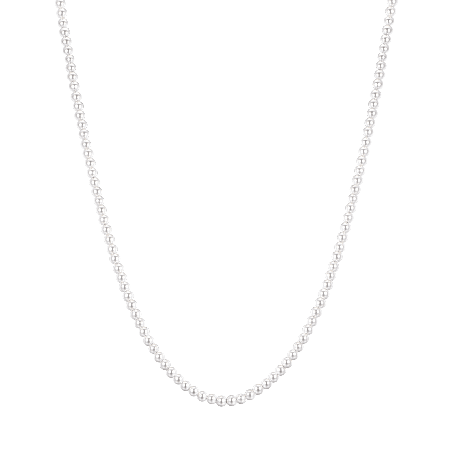 COLLIER D'ACIER POUR HOMME AVEC PERLES BLANCHES Luca Barra