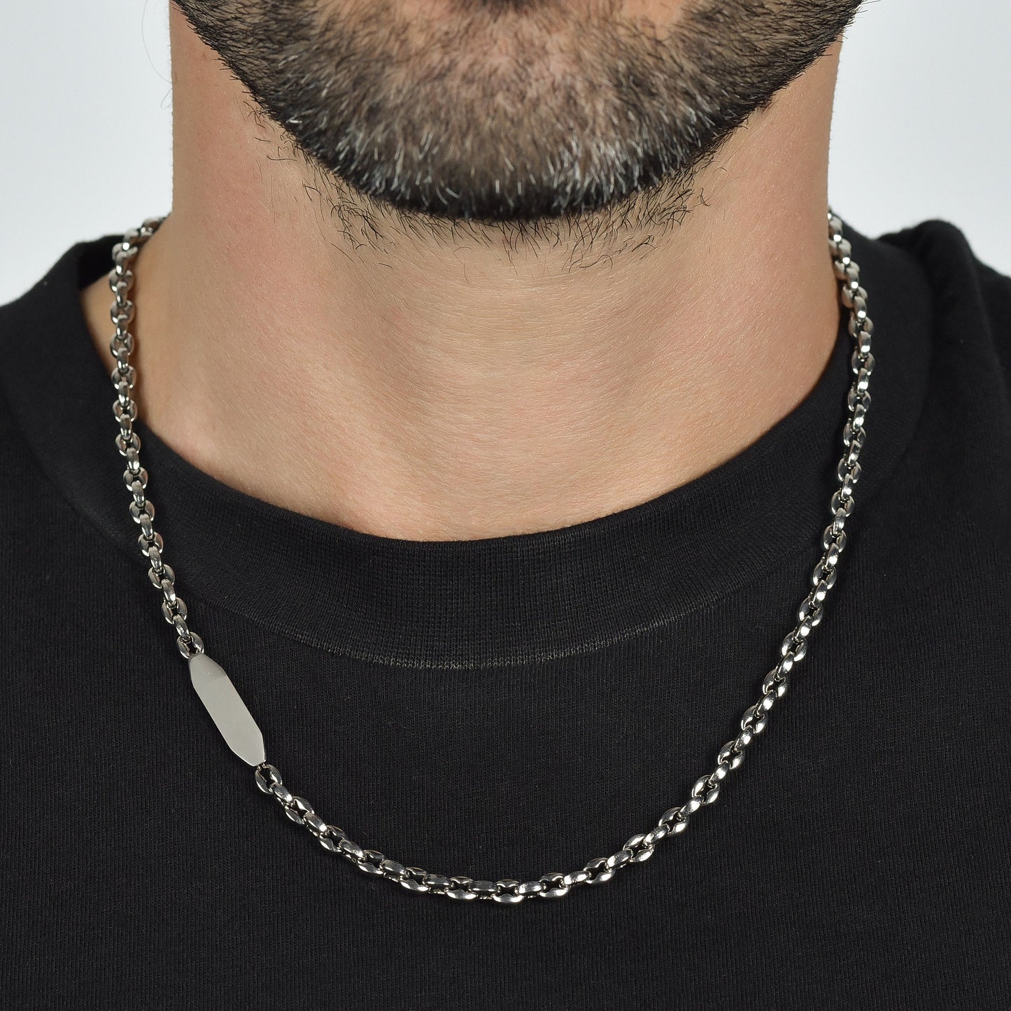 COLLIER EN ACIER POUR HOMME AVEC ÉLÉMENT Luca Barra