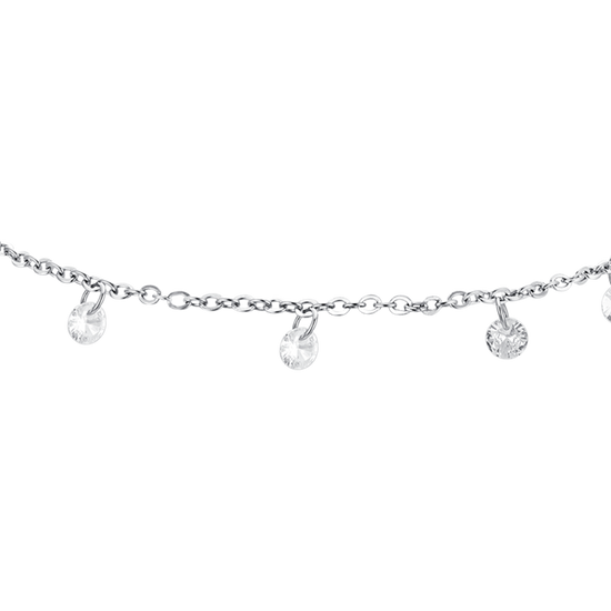 BRACELET DE CHEVILLE EN ACIER POUR FEMMES AVEC ZIRCON CUBIQUE BLANC