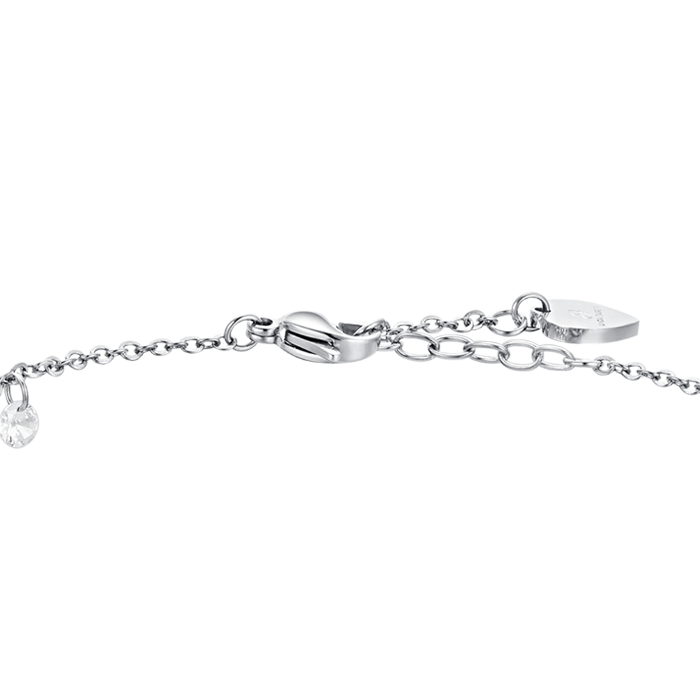 BRACELET DE CHEVILLE EN ACIER POUR FEMMES AVEC ZIRCON CUBIQUE BLANC
