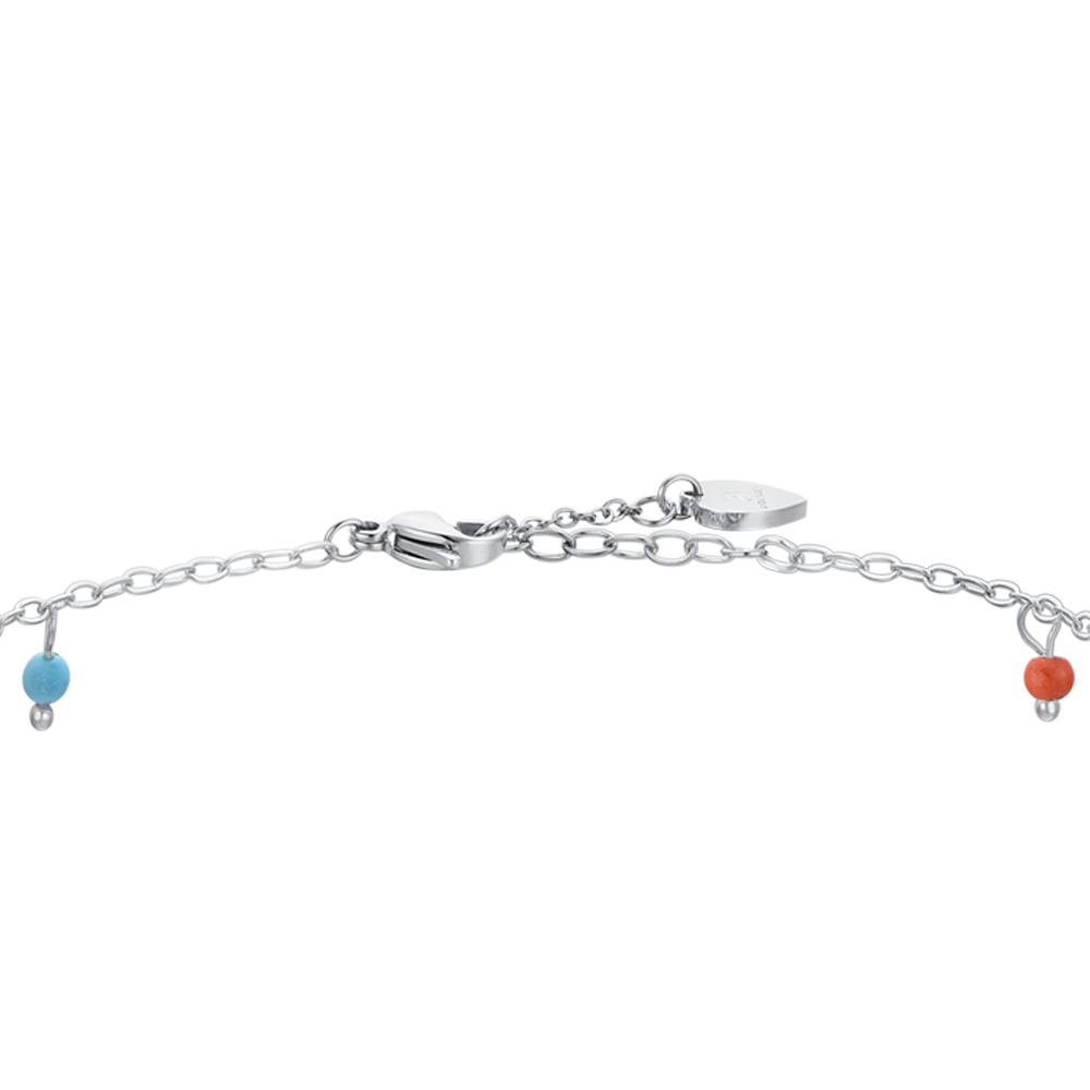 BRACELET DE CHEVILLE EN ACIER POUR FEMMES, PIERRES MULTICOLORES