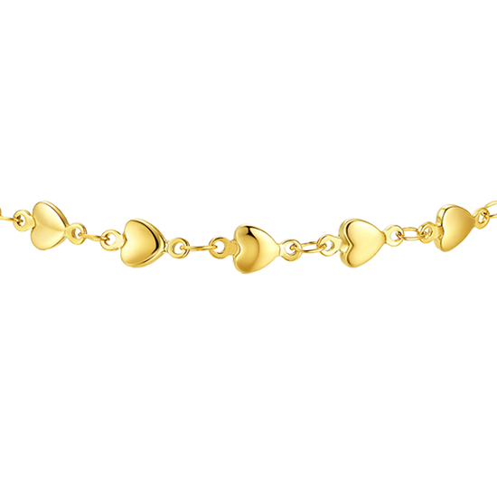 CAVIGLIERA DONNA IN ACCIAIO IP GOLD CON CUORI
