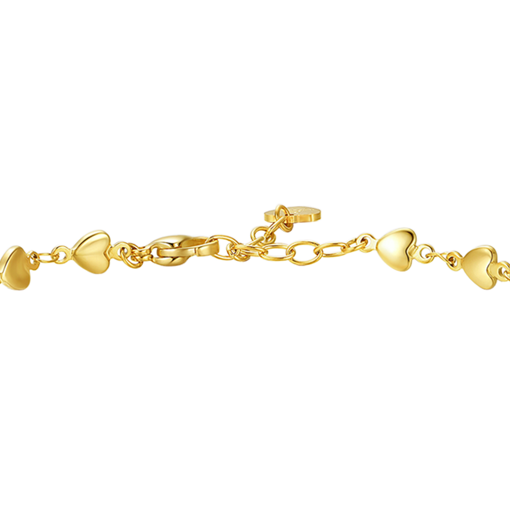 CAVIGLIERA DONNA IN ACCIAIO IP GOLD CON CUORI