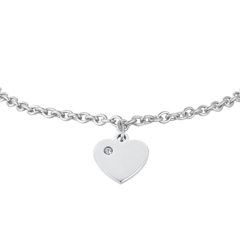 BRACELET FILLE EN ACIER AVEC COEUR