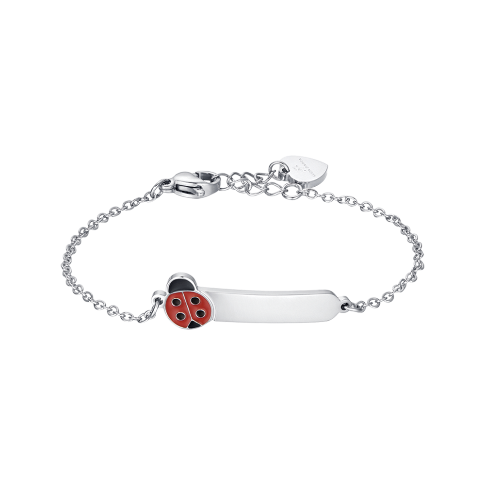 BRACELET PERSONNALISABLE POUR ENFANTS EN ACIER INOXYDABLE AVEC COCCINELLA Luca Barra