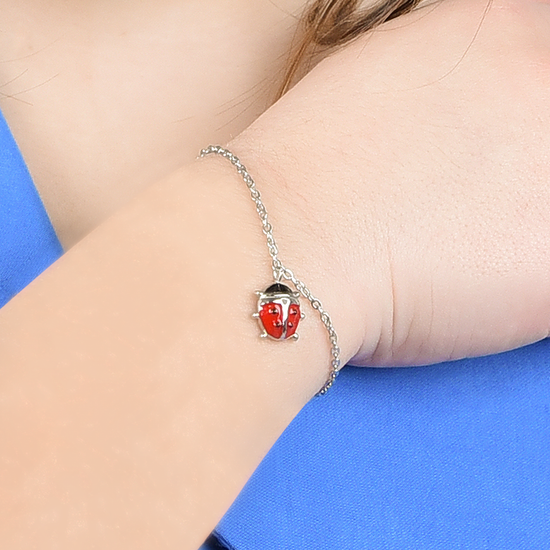 BRACELET POUR ENFANTS EN ACIER AVEC COCCINELLA Luca Barra