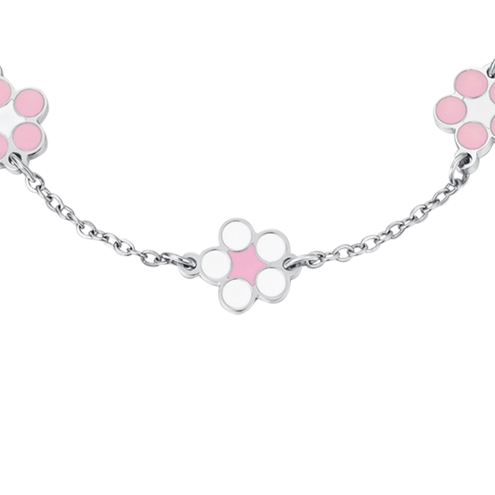 BRACELET FILLE EN ACIER AVEC FLEURS