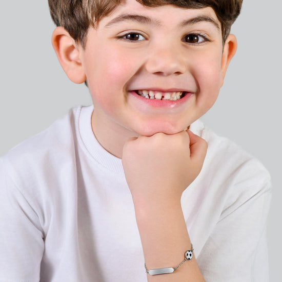 BRACELET BÉBÉ EN ACIER AVEC BOULE