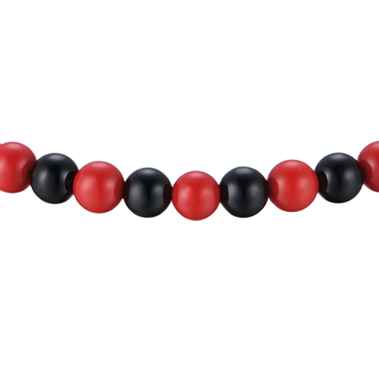 BRACELET POUR ENFANTS EN ACIER AVEC PIERRES ROUGES ET NOIRES Luca Barra