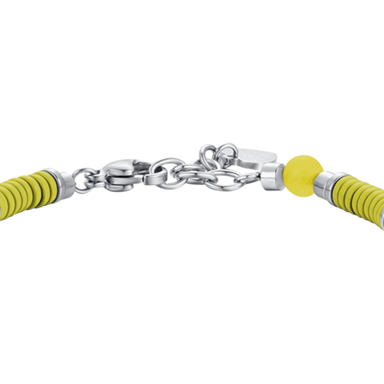 BRACELET POUR ENFANTS EN ACIER AVEC PIERRES JAUNES ET ÉLÉMENTS AVEC ÉMAUX JAUNES Luca Barra