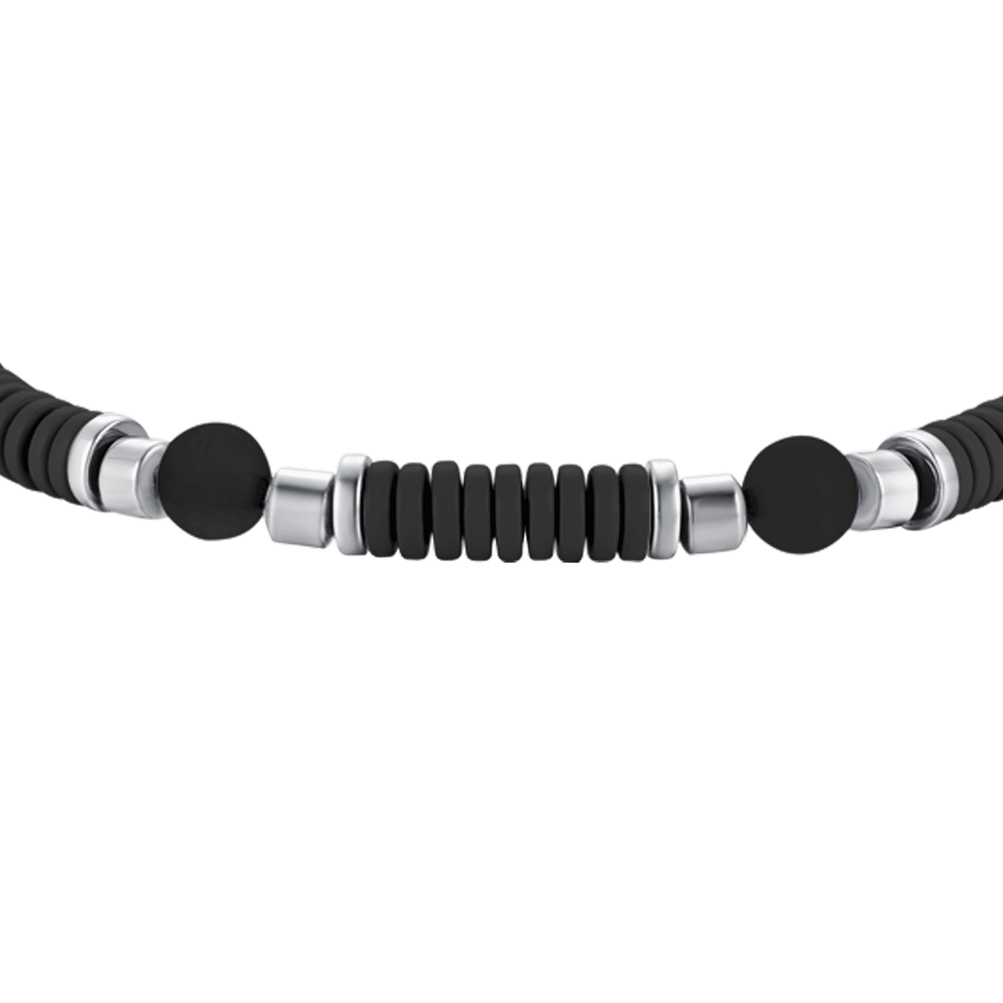 BRACELET POUR ENFANTS EN ACIER AVEC PIERRES ET ÉLÉMENTS NOIRS EN ÉMAIL Luca Barra