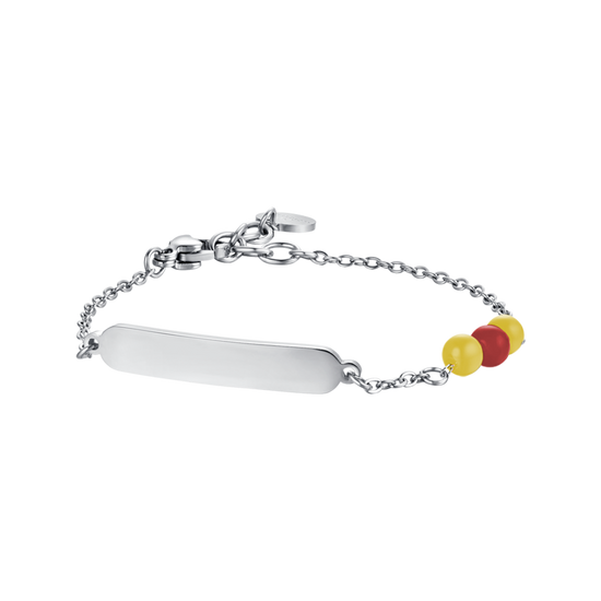 BRACELET D'ENFANT EN ACIER AVEC PIERRES JAUNES ET ROUGES Luca Barra