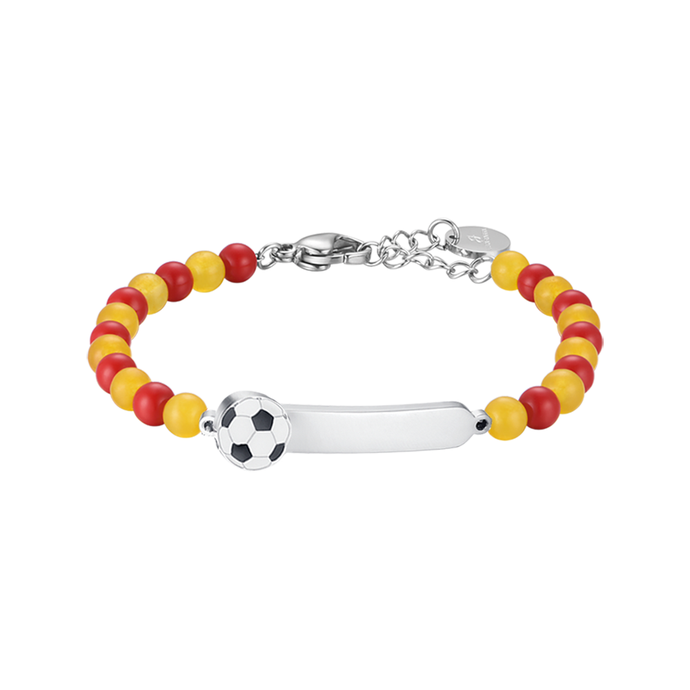 BRACELET D'ENFANT EN ACIER AVEC PIERRES ROUGES ET JAUNES Luca Barra