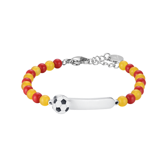 BRACELET D'ENFANT EN ACIER AVEC PIERRES ROUGES ET JAUNES Luca Barra