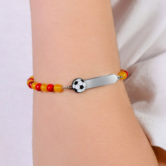 BRACELET D'ENFANT EN ACIER AVEC PIERRES ROUGES ET JAUNES Luca Barra