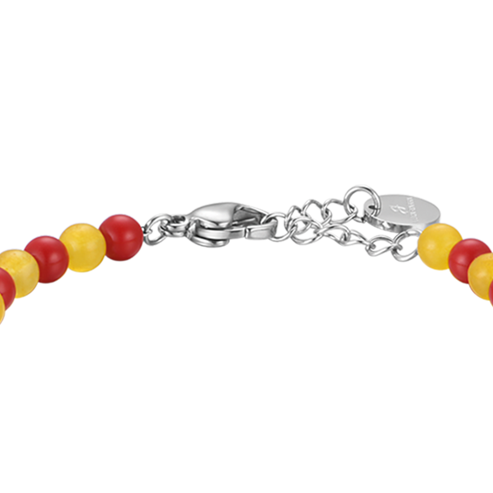 BRACELET D'ENFANT EN ACIER AVEC PIERRES ROUGES ET JAUNES Luca Barra