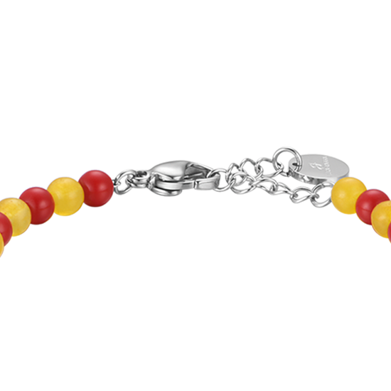 BRACELET D'ENFANT EN ACIER AVEC PIERRES ROUGES ET JAUNES Luca Barra