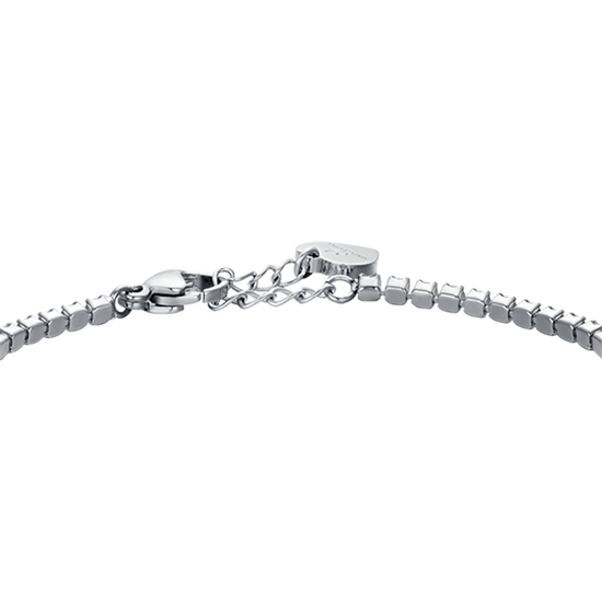 BRACELET DE TENNIS EN ACIER POUR FILLE AVEC CRISTAUX ROSES ET PAPILLON
