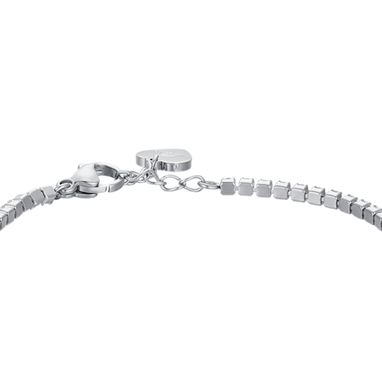 BRACELET DE TENNIS EN ACIER POUR FILLE AVEC CRISTAUX BLANCS ET COEUR