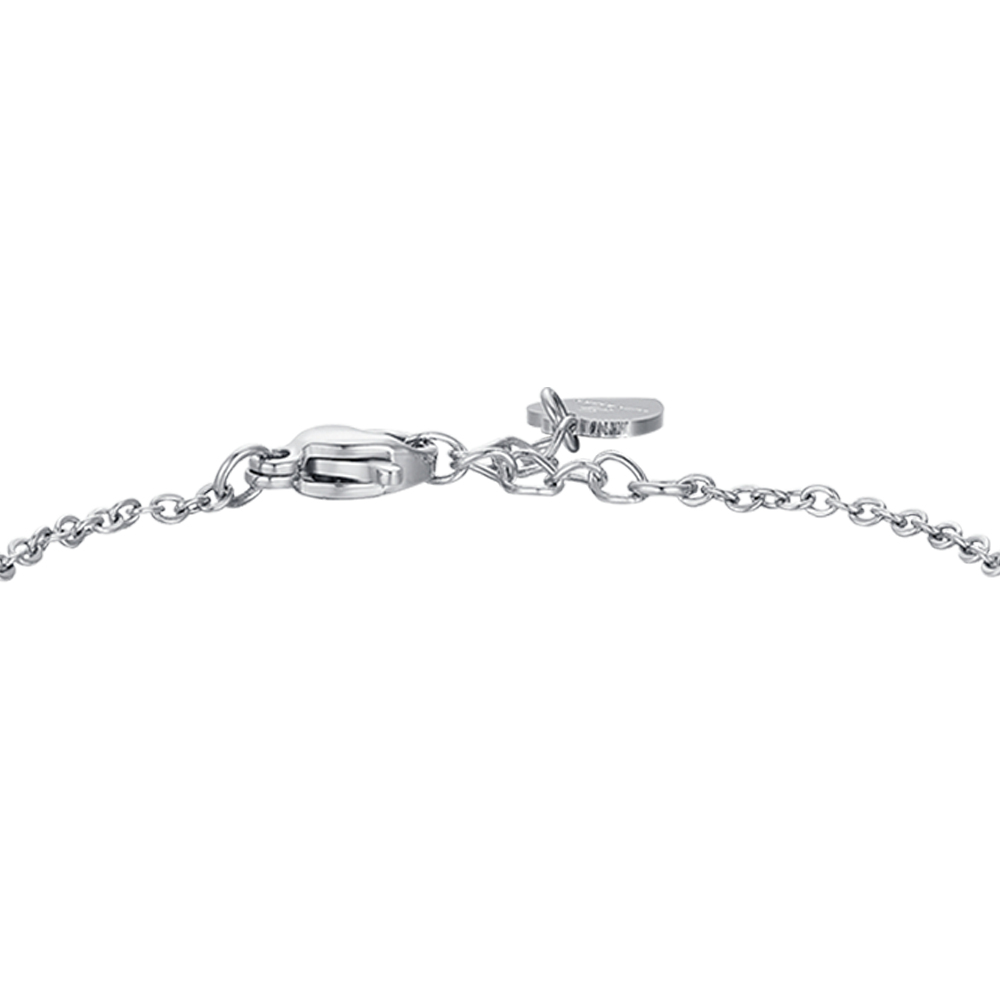 BRACELET BÉBÉ OURS EN ACIER AVEC CRISTAUX BLANCS