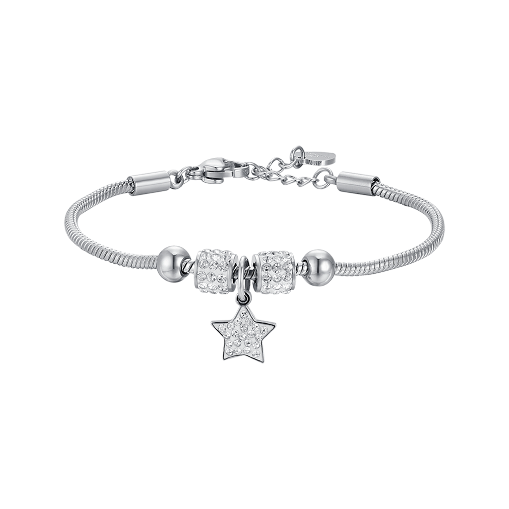 BRACELET ENFANT EN ACIER AVEC ÉTOILE AVEC CRISTAUX BLANCS Luca Barra