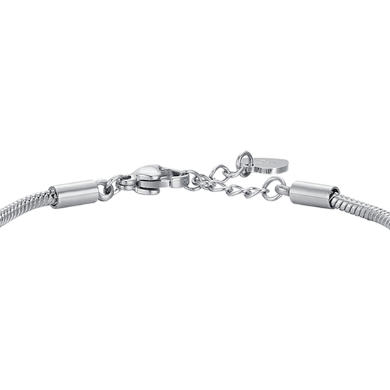 BRACELET FILLE EN ACIER AVEC COCCINELLE ET CRISTAUX BLANCS
