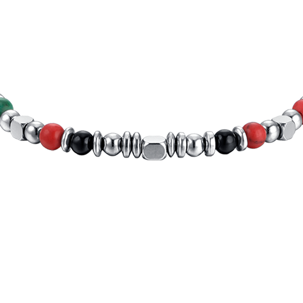 BRACELET BÉBÉ EN ACIER AVEC PIERRES MULTICOLORES
