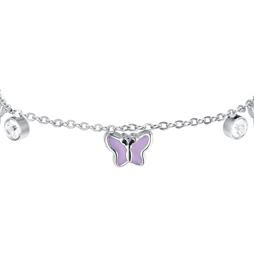 BRACELET FILLE EN ACIER ÉMAILLÉ VIOLET