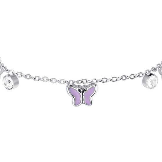BRACELET FILLE EN ACIER ÉMAILLÉ VIOLET
