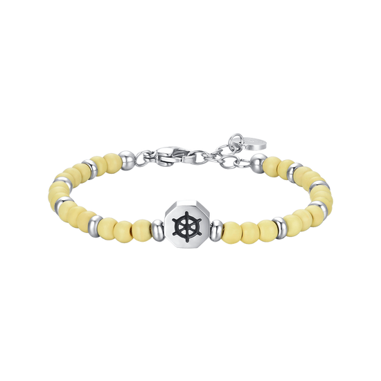 BRACELET BÉBÉ EN ACIER RUDDER AVEC PIERRES JAUNES