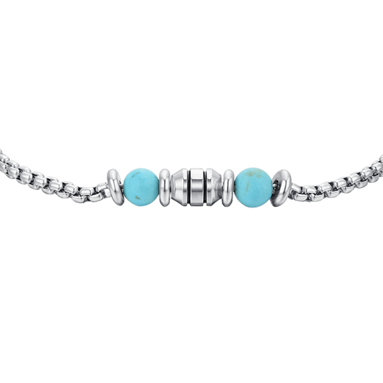 BRACELET BÉBÉ EN ACIER AVEC PIERRES TURQUOISES