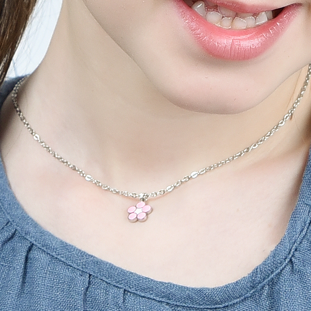 COLLIER D'ENFANT EN ACIER AVEC FLEUR Luca Barra