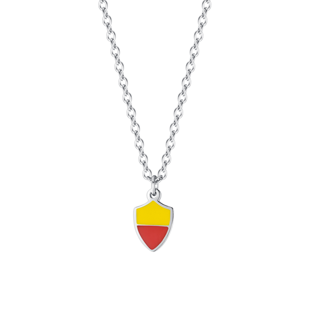 COLLIER D'ENFANT EN ACIER AVEC ENAMELAGE JAUNE ET ROUGE Luca Barra