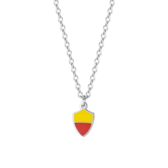 COLLIER D'ENFANT EN ACIER AVEC ENAMELAGE JAUNE ET ROUGE Luca Barra