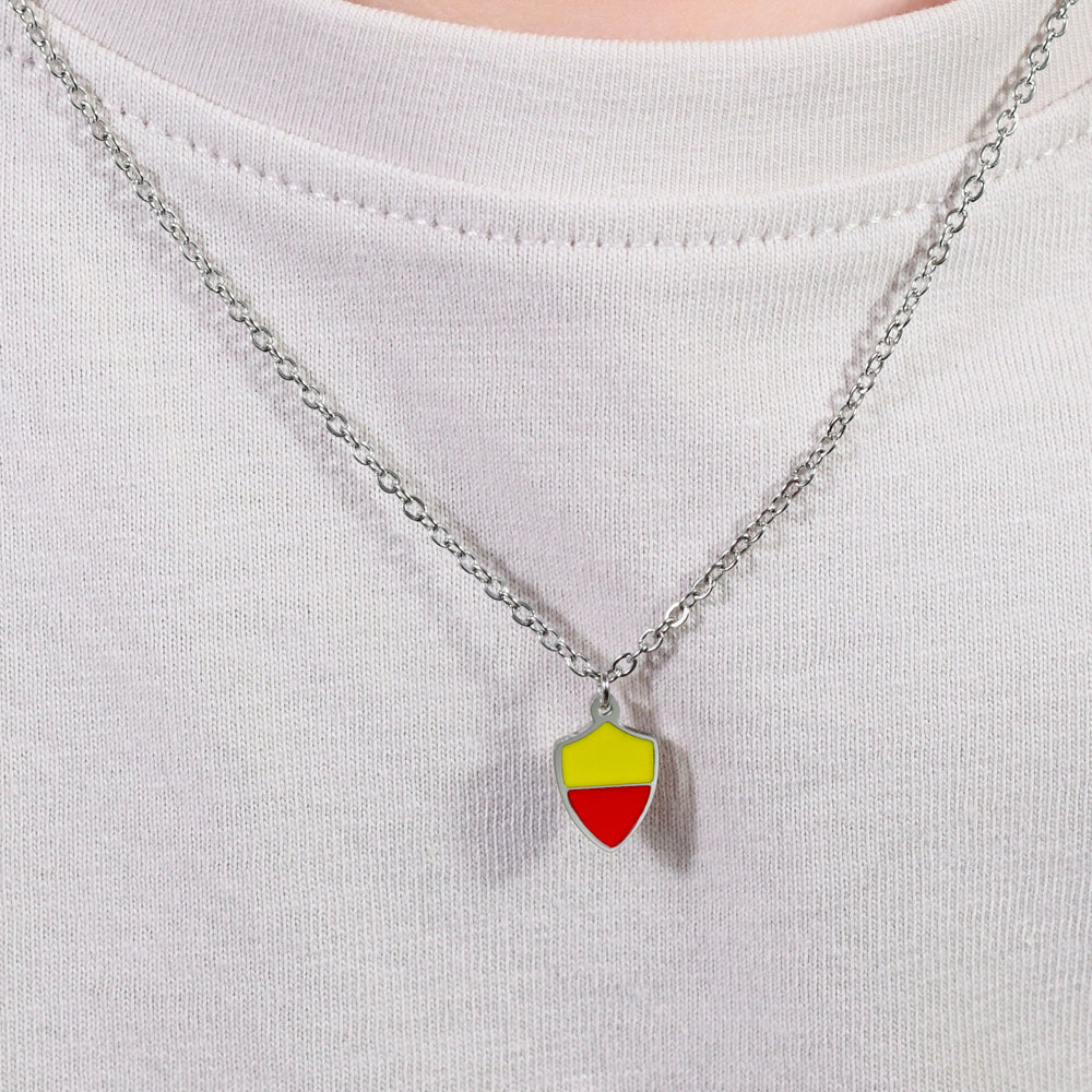 COLLIER D'ENFANT EN ACIER AVEC ENAMELAGE JAUNE ET ROUGE Luca Barra