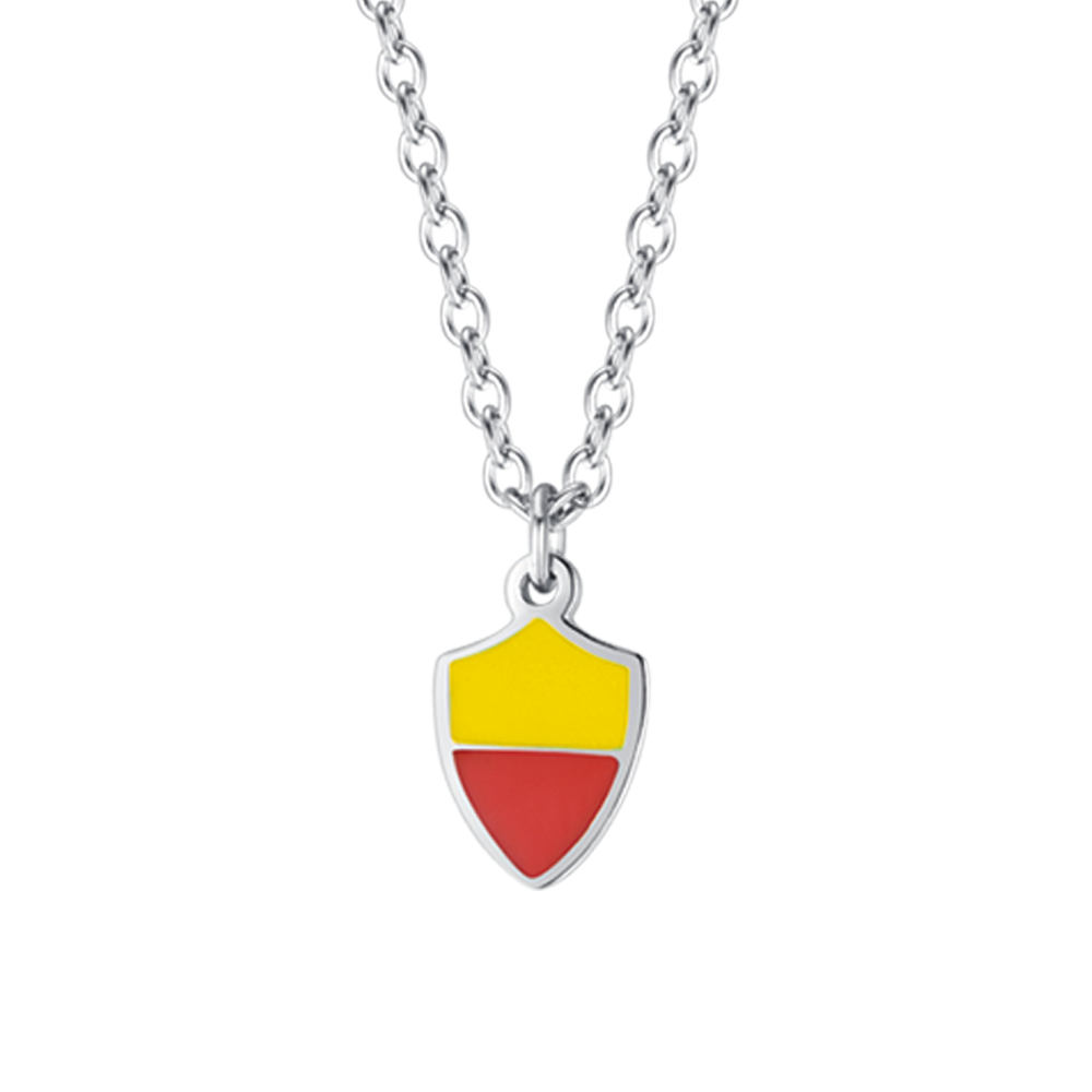 COLLIER ENFANT EN ACIER AVEC ÉMAIL JAUNE ET ROUGE