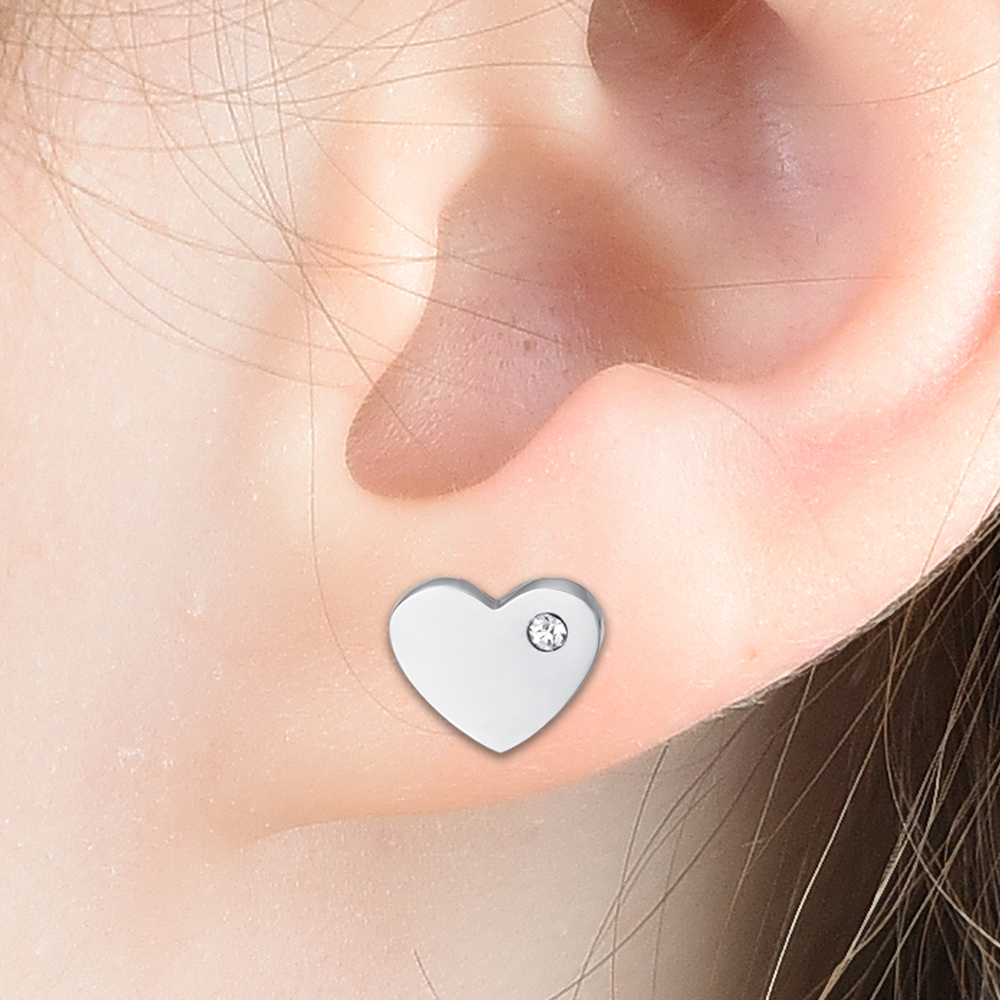 BOUCLES D'OREILLES POUR ENFANTS EN ACIER AVEC COEUR Luca Barra